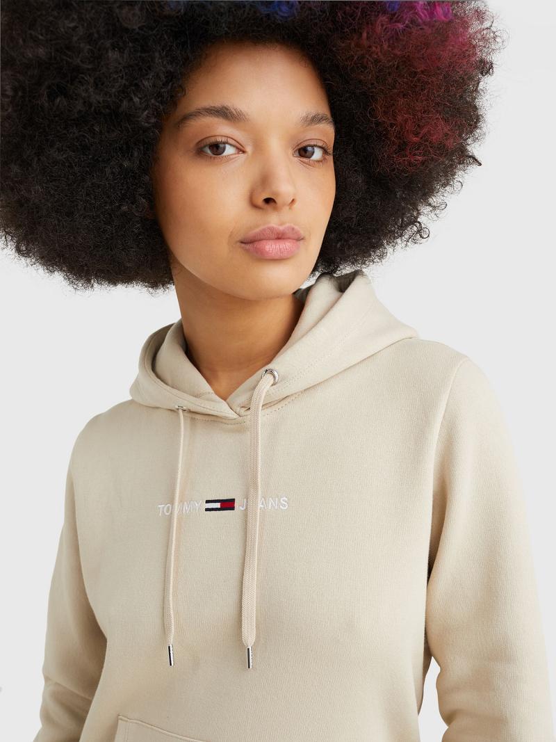 Női Tommy Hilfiger Classic Logo Hoodies Barna | HU 138TCE